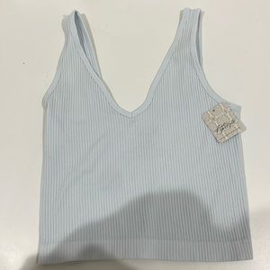 free people ribbed tank light blue